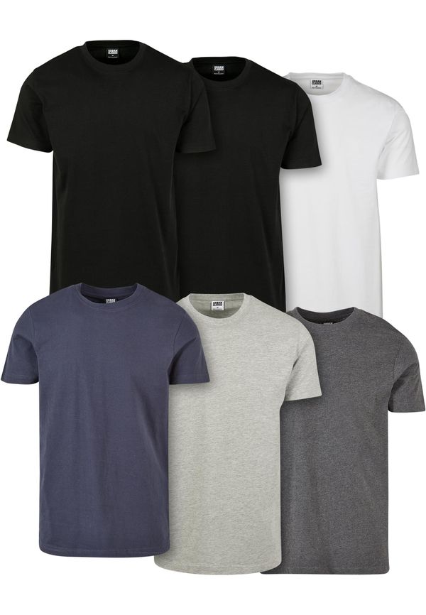 UC Men Basic T-Shirt 6-pack blk/blk/wht/nvy/hthrgry/chrcl