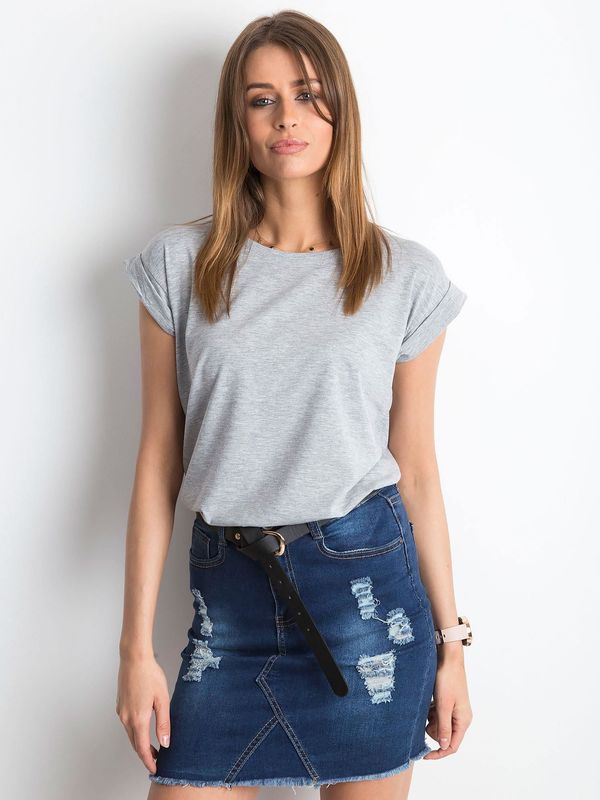 Fashionhunters Basic women's T-shirt Grey Revolution
