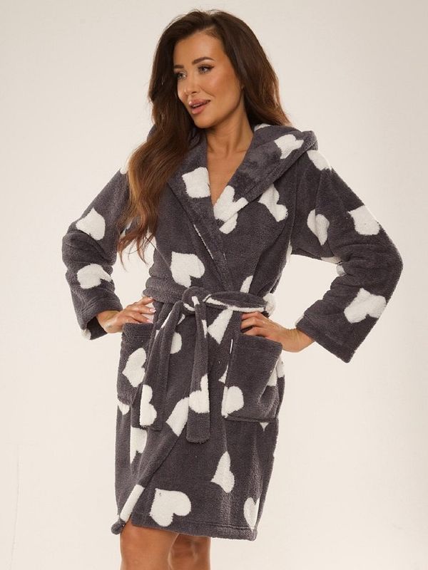 De Lafense Bathrobe De Lafense 671 Hearts S-XL women's graphite 500