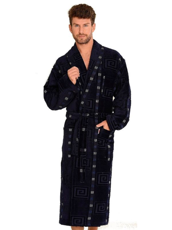 De Lafense Bathrobe De Lafense 803 M-2XL men's navy blue-greek 091