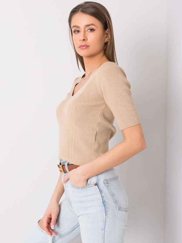 Fashionhunters Beige blouse Elianna RUE PARIS