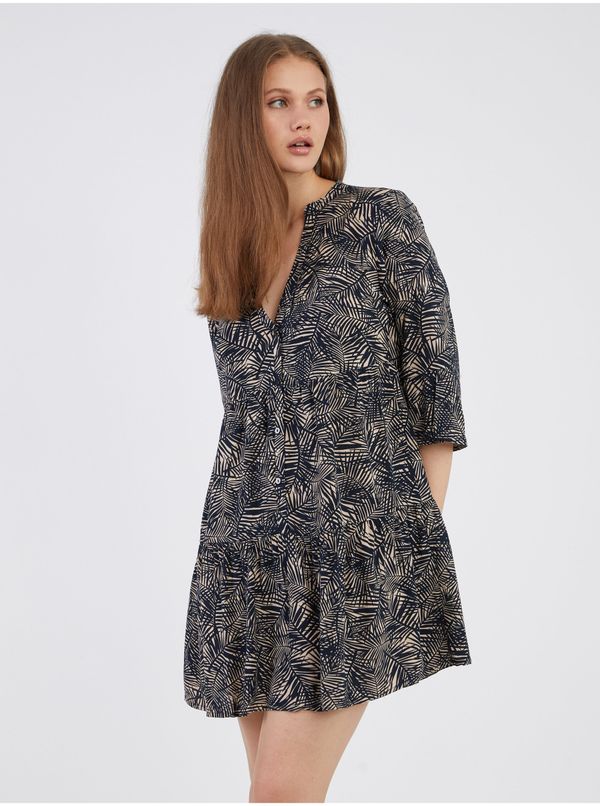 Only Beige-blue lady patterned dress ONLY Nova - Women