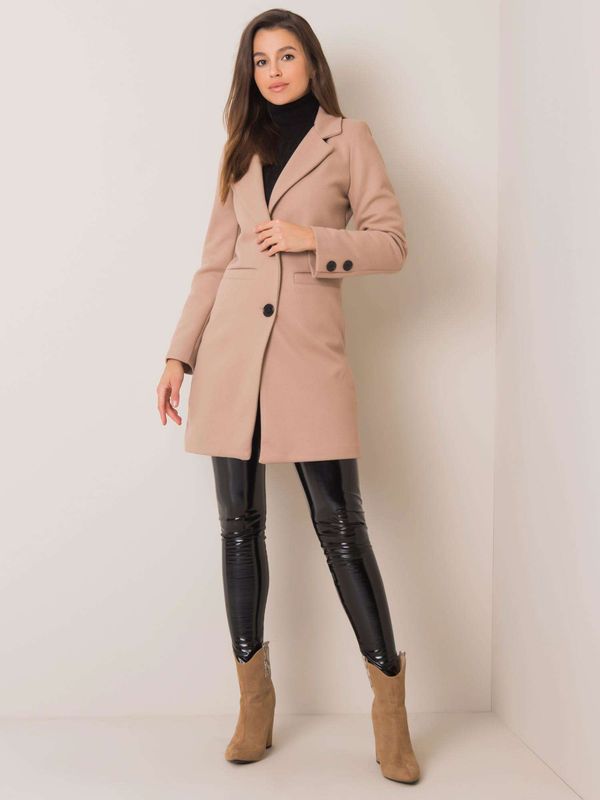 Fashionhunters Beige elegant coat with OCH BELLA lining