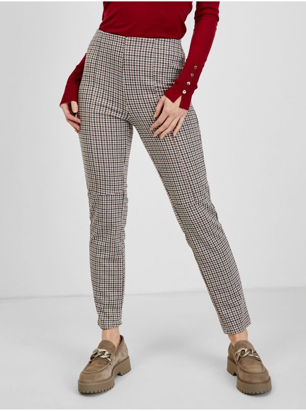 Orsay Beige ladies plaid trousers ORSAY - Ladies