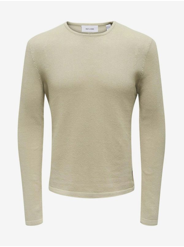 Only Beige men's basic sweater ONLY & SONS Panter - Men