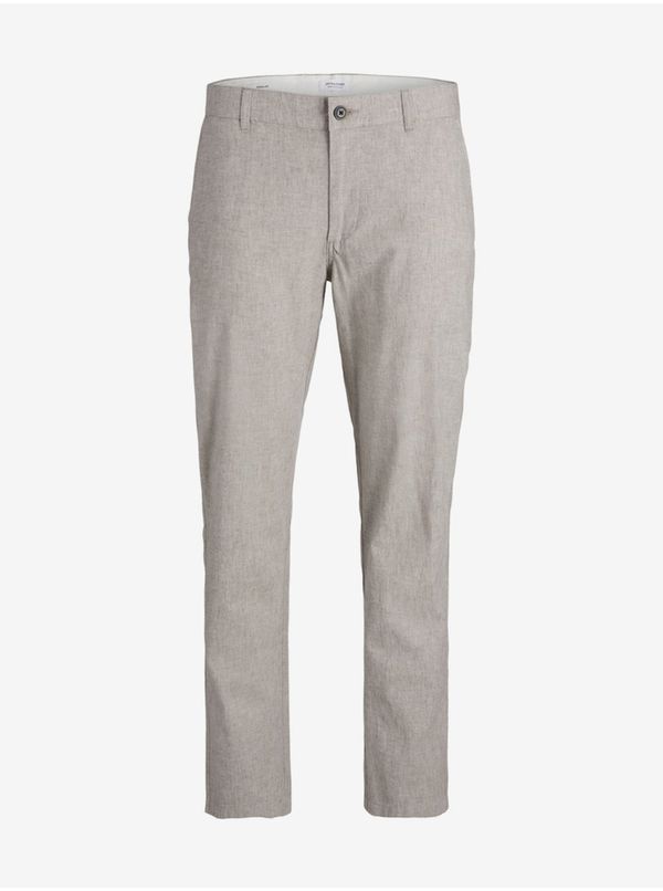 Jack & Jones Beige men's linen trousers Jack & Jones Ollie