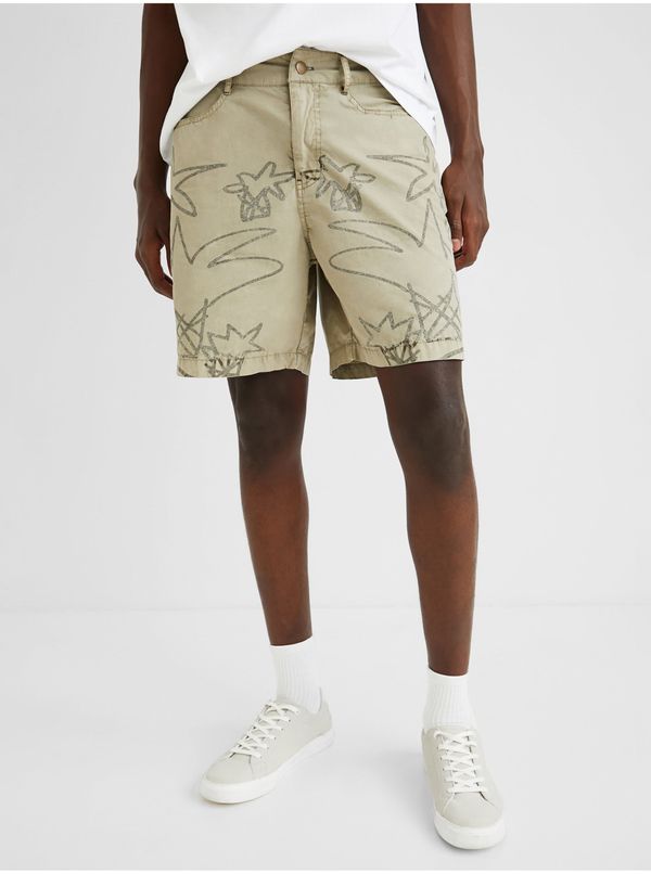 DESIGUAL Beige Mens Shorts Desigual Fred - Men