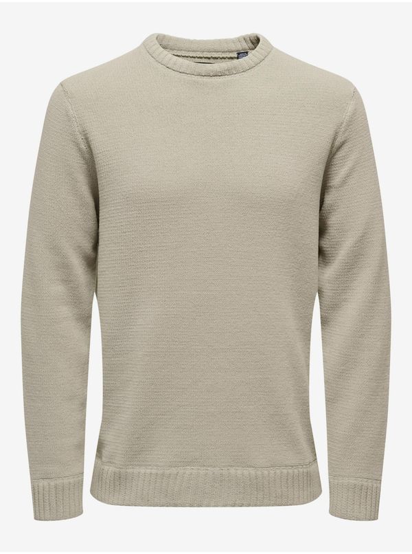 Only Beige Mens Sweater ONLY & SONS Ese - Men