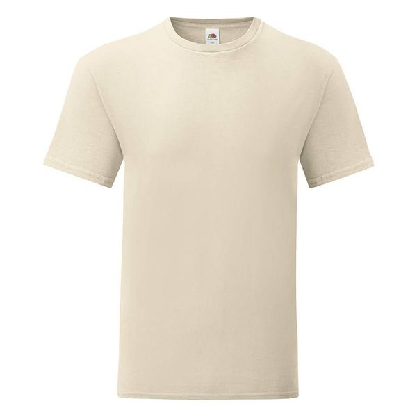 Fruit of the Loom Beige men's t-shirt with combed cotton Iconic sleeve Fruit of the Loom