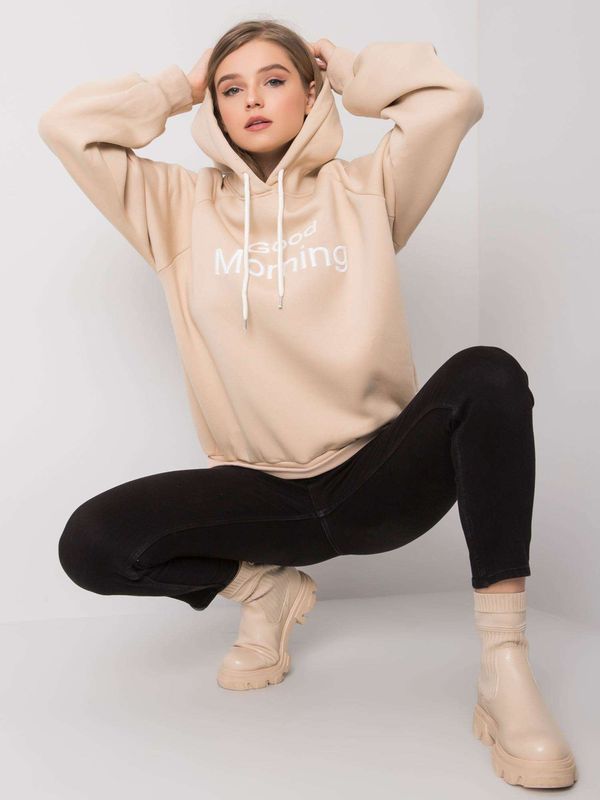 Fashionhunters Beige padded sweatshirt