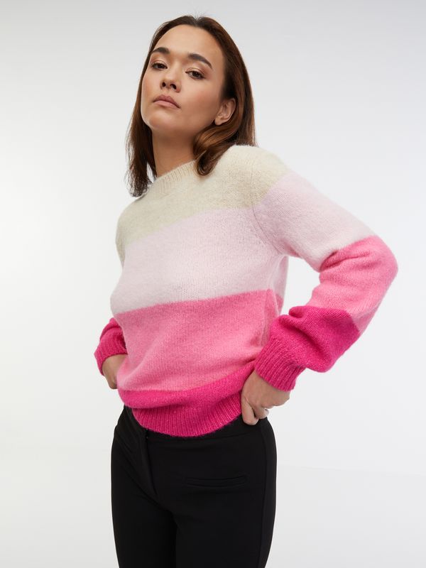 Orsay Beige-pink women's striped sweater ORSAY