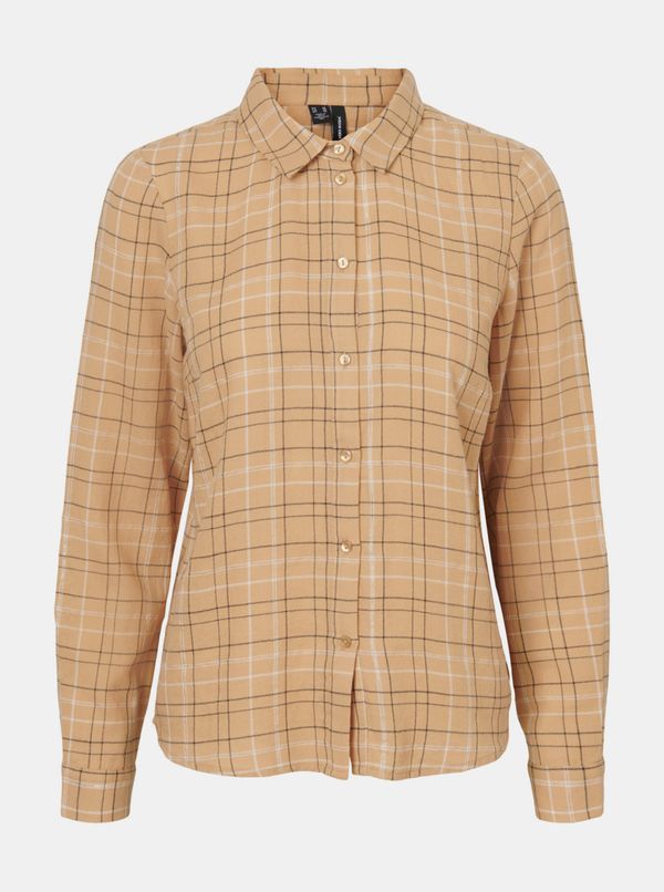 Vero Moda Beige plaid shirt VERO MODA Flo - Women