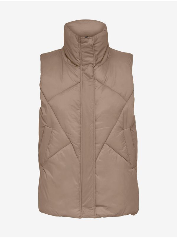 Only Beige Quilted Vest ONLY Palma - Women