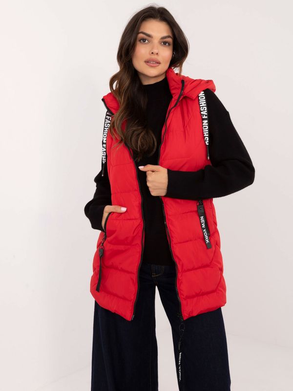 Factory Price Beige quilted vest with drawstrings