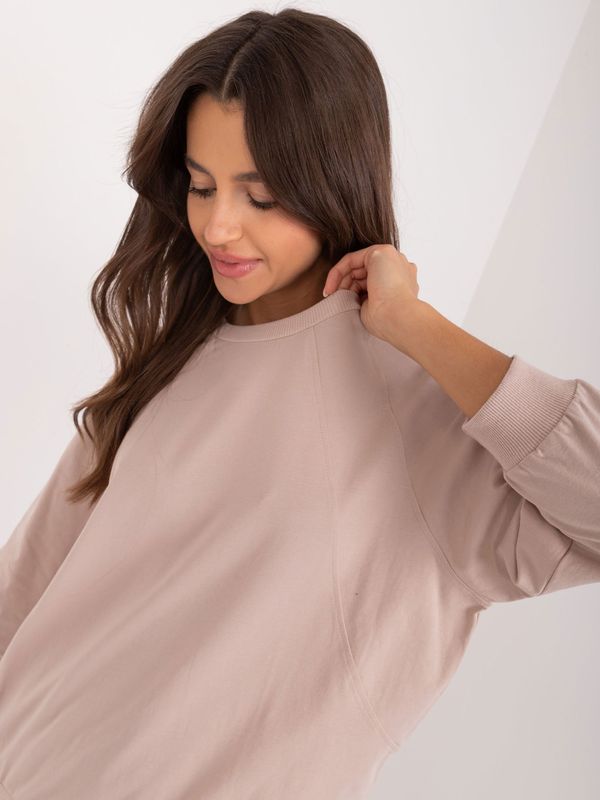 Fashionhunters Beige smooth cotton blouse