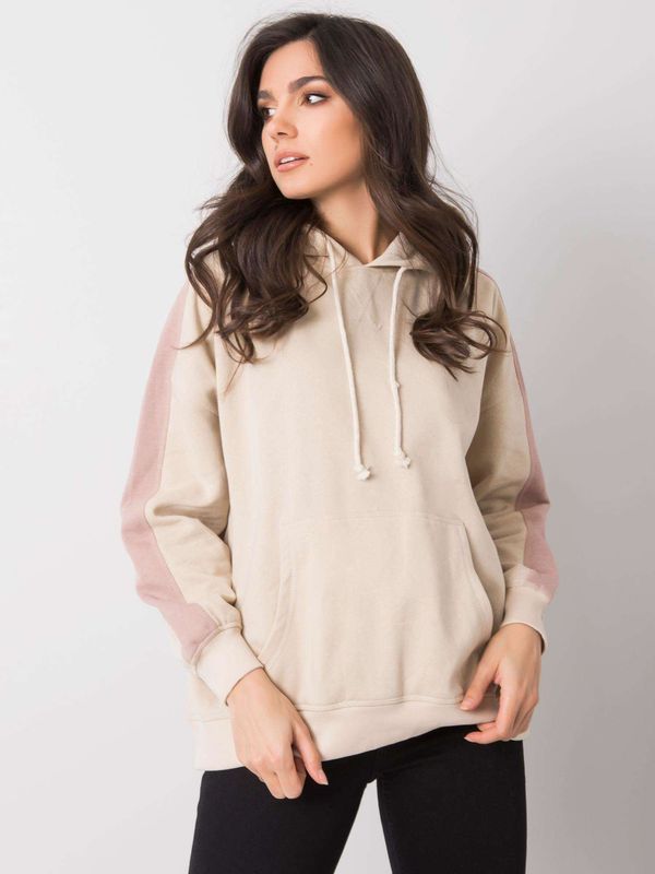 Fashionhunters Beige Sweatshirt Janelle YOU NEKNOW ME