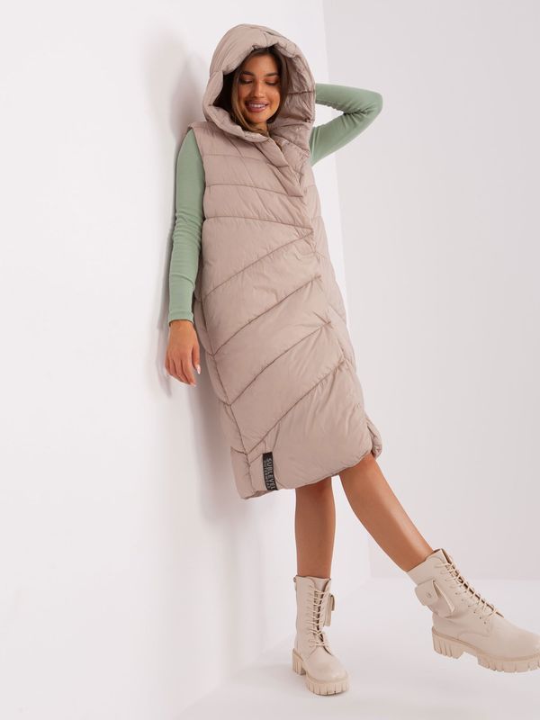 Fashionhunters Beige vest with pockets SUBLEVEL