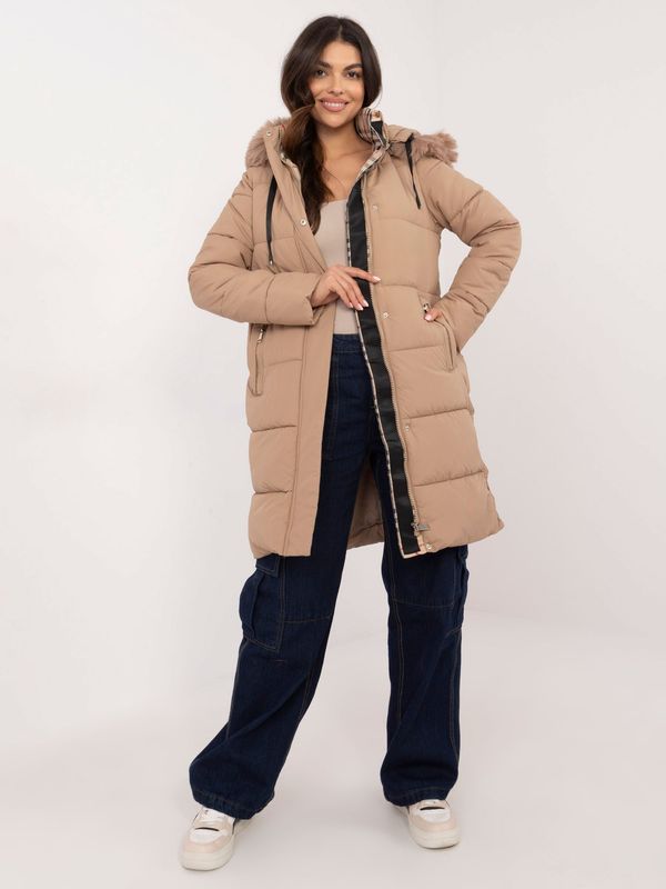 Fashionhunters Beige winter jacket