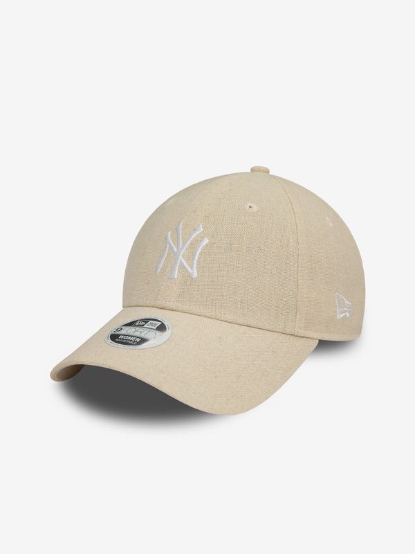 New Era Beige women's baseball cap with linen New Era 940W MLB 9forty