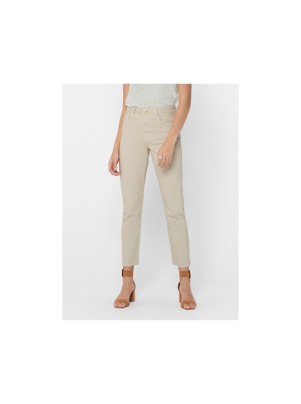 Only Beige women's cropped straight fit jeans ONLY Emily - Women's
