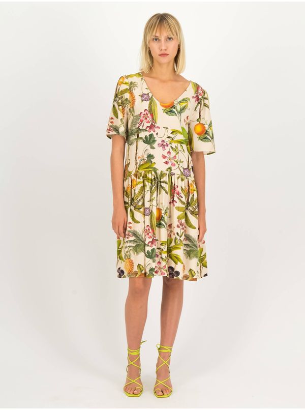 Blutsgeschwister Beige Women's Floral Dress Blutsgeschwister - Women