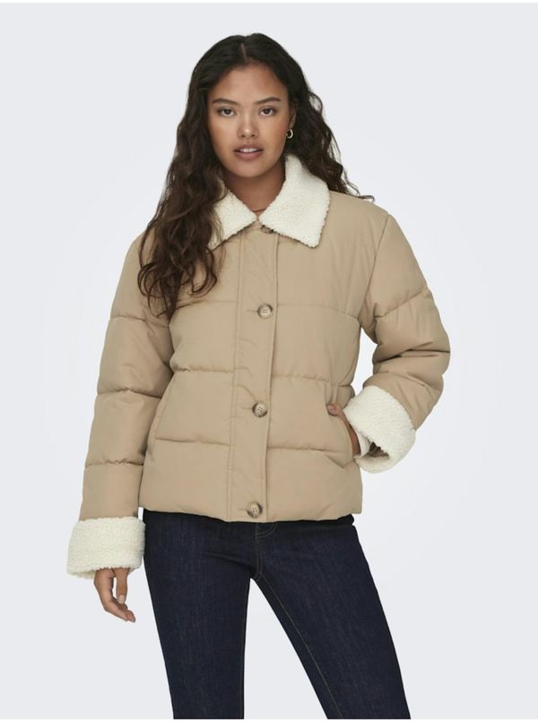 JDY Beige women's quilted jacket JDY Oars - Women