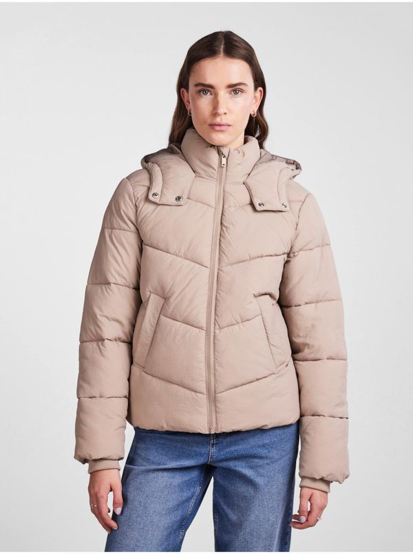 Pieces Beige Women's Quilted Jacket Pieces Jamilla - Women's