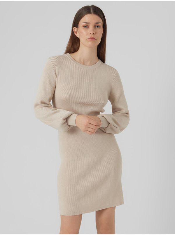 Vero Moda Beige women's sweater dress AWARE by VERO MODA Haya - Women's