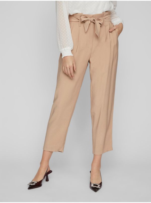 Vila Beige women's trousers VILA Kaya - Women's