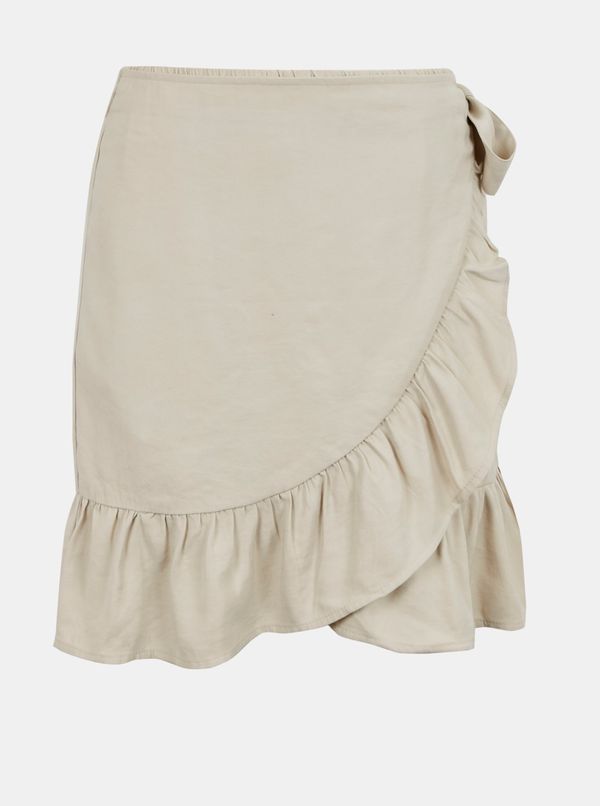 Only Beige wrap skirt with frills ONLY Olivia - Women
