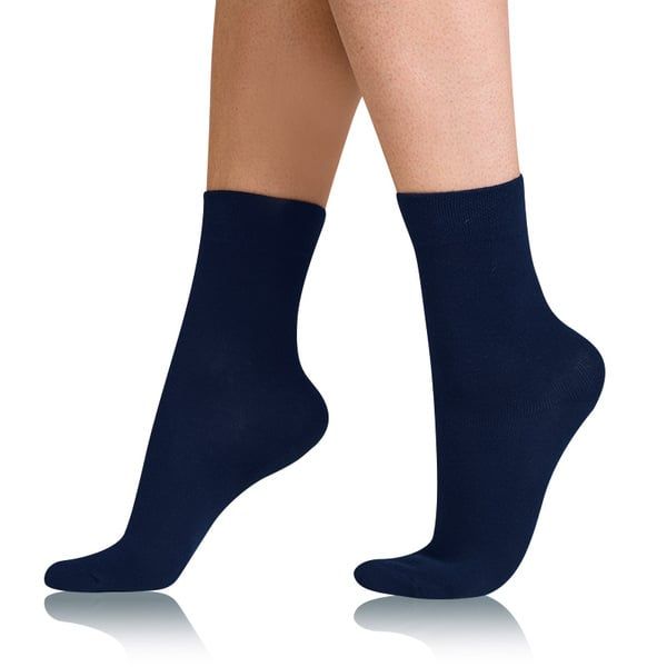 Bellinda Bellinda COTTON COMFORT SOCKS - Women's cotton socks with comfortable hem - dark blue