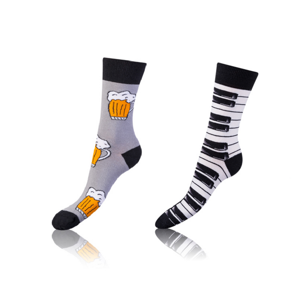 Bellinda Bellinda CRAZY SOCKS 2x - Cheerful Socks 2 Pairs - Black - White