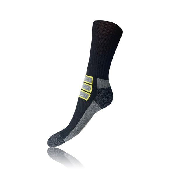 Bellinda Bellinda OUTDOOR SOCKS - Socks for hiking and work shoes - black - yellow