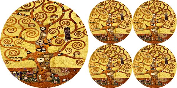 Bertoni Home Bertoni Home Unisex's 1+4 Round Table Pads Set Art Deco