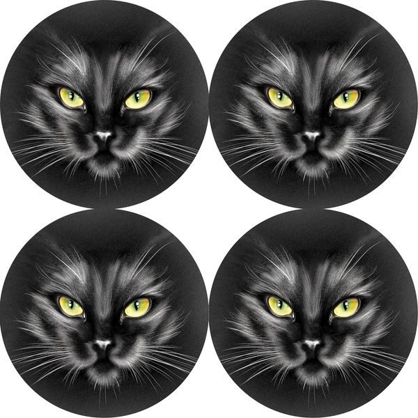 Bertoni Home Bertoni Home Unisex's 4 Round Table Pads Set Nero