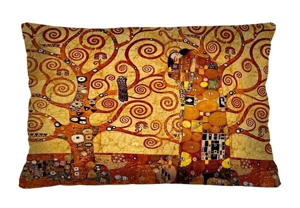 Bertoni Home Bertoni Home Unisex's Rectangular Pillow Klimt Elegance Print Golden Tree
