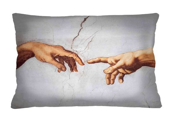 Bertoni Home Bertoni Home Unisex's Rectangular Pillow Michelangelo Elegance Print Stworzenie Adama