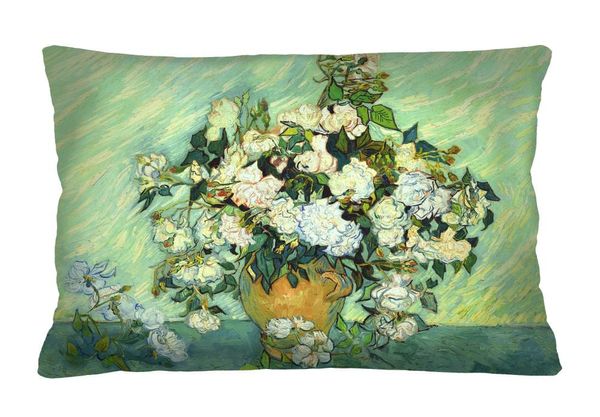 Bertoni Home Bertoni Home Unisex's Rectangular Pillow Van Gogh Elegance Print Róże
