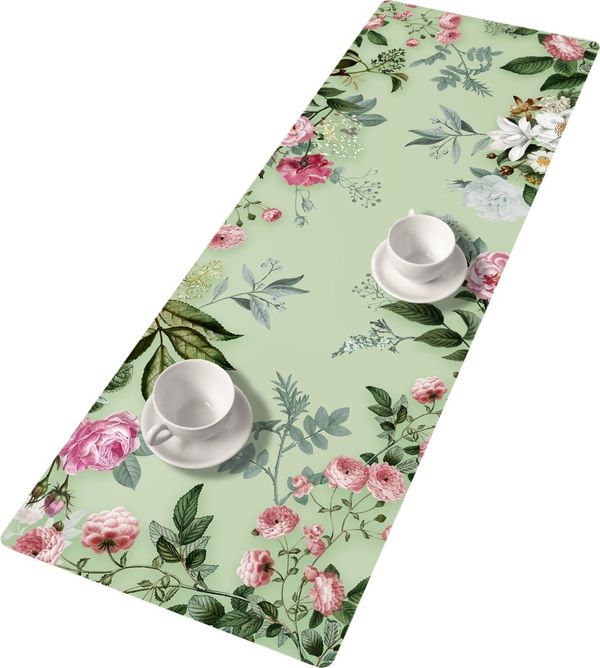 Bertoni Home Bertoni Home Unisex's Table Runner Melanie Green Green/Pink