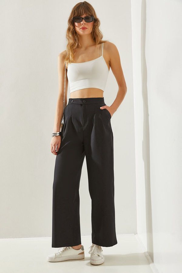 Bianco Lucci Bianco Lucci Women's Asymmetrical Belted Palazzo Trousers Trousers