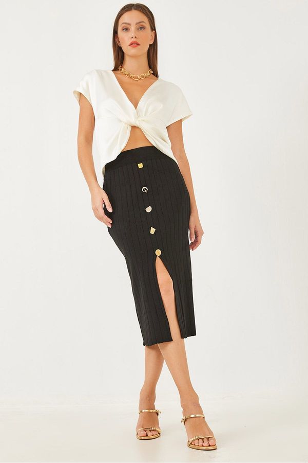 Bianco Lucci Bianco Lucci Women's Button Detailed Knit Skirt