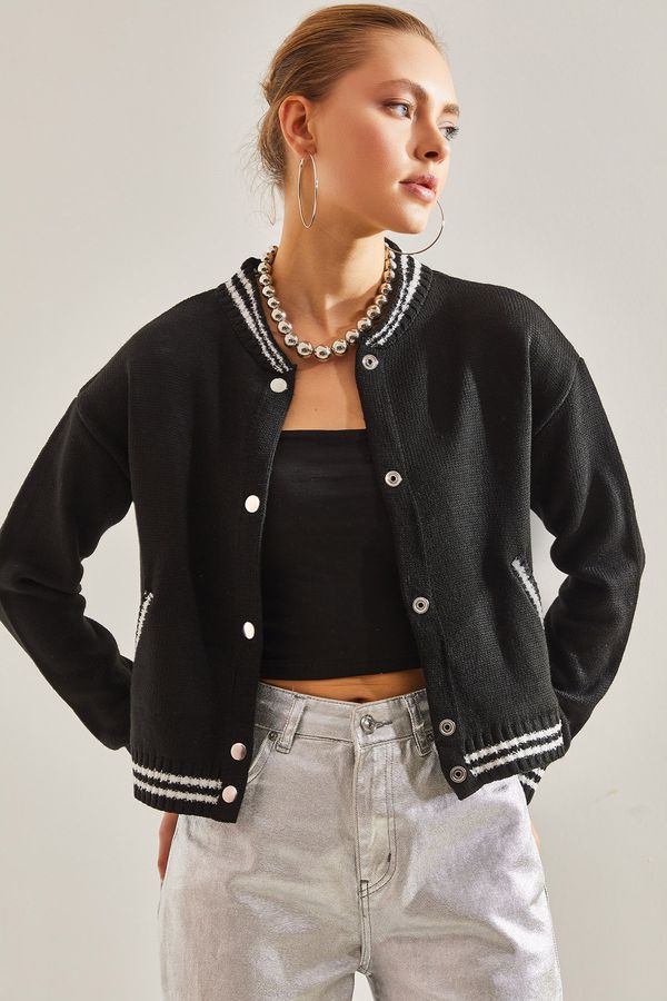 Bianco Lucci Bianco Lucci Women's Buttoned Bomber Jacket