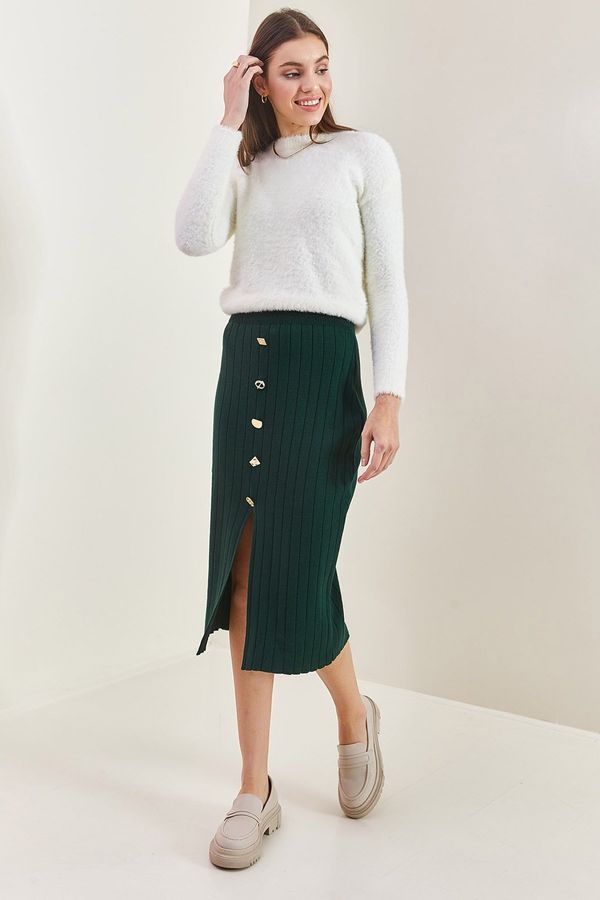 Bianco Lucci Bianco Lucci Women's Buttoned Knitwear Skirt