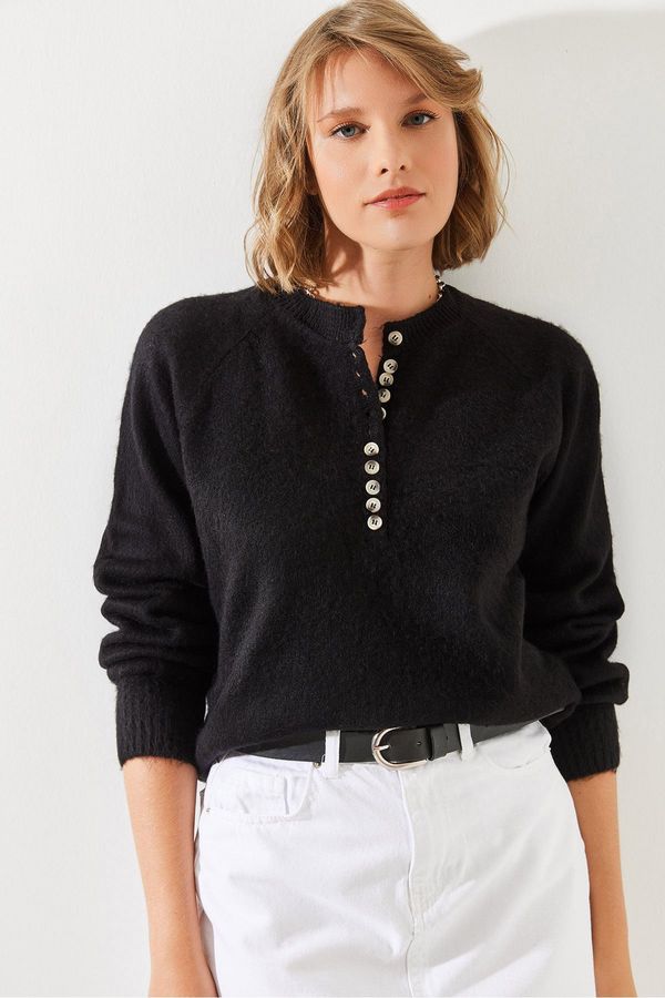 Bianco Lucci Bianco Lucci Women's Charmed Striped 11 Button Knitwear Sweater