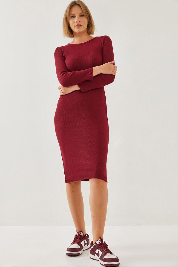 Bianco Lucci Bianco Lucci Women's Crew Neck Long Sleeve Dress 2100