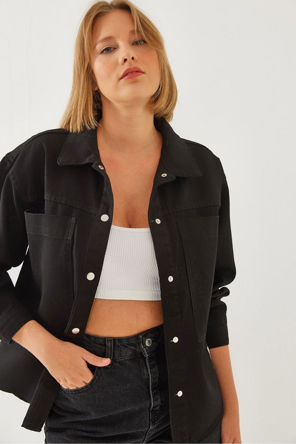 Bianco Lucci Bianco Lucci Women's Embroidered Gabardine Shirt 4468