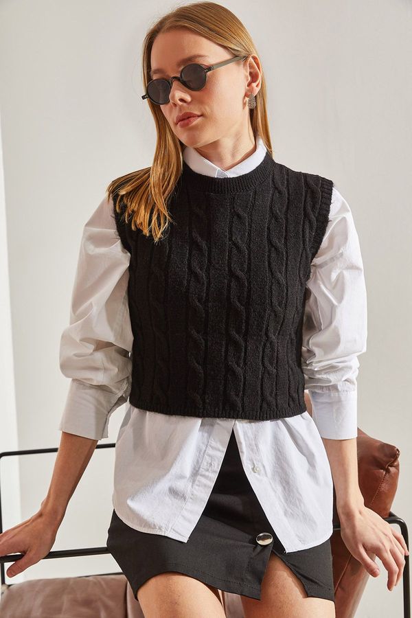 Bianco Lucci Bianco Lucci Women's Hair Braided Knitwear Blouse