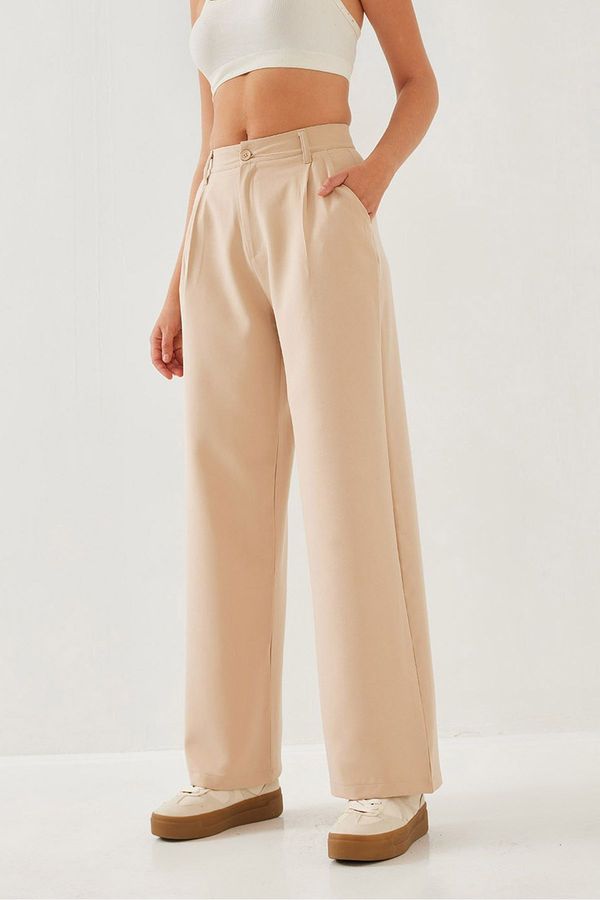 Bianco Lucci Bianco Lucci Women's High Waist Trend Palazzo Woven Fabric Pants 2399