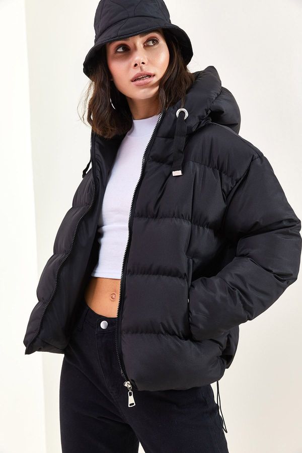 Bianco Lucci Bianco Lucci Women's Hooded Zipper Down Jacket