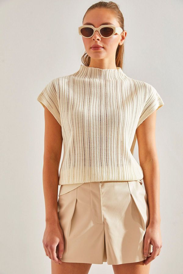 Bianco Lucci Bianco Lucci Women's Openwork Knitwear Blouse